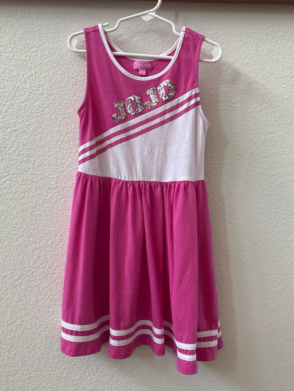 JoJo’s Closet Hot Pink & White Cheerleader Dress Size 6/6X